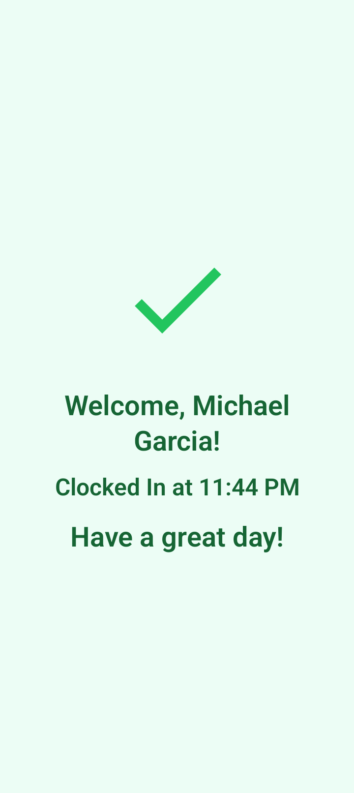 TimeKeep kiosk success
